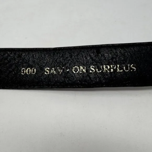 Vintage Sav-On Surplus Genuine Top Grain Leather Black Belt Men’s XL 58” - Picture 4 of 11